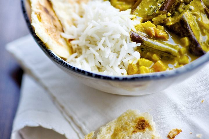 Aubergines au curry