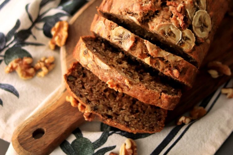 Recette sans gluten, sans lactose, sans sucre et sans œuf du banana bread