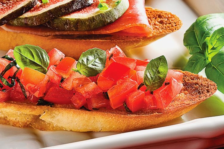 Bruschetta tomates et basilic