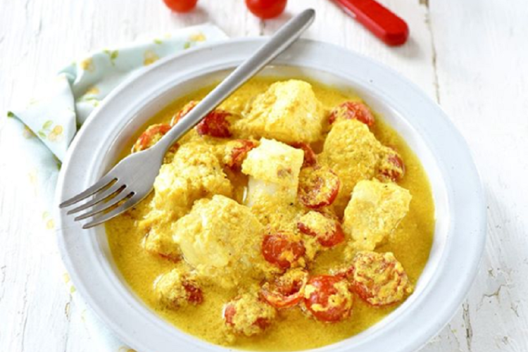 Curry de lotte au lait de coco