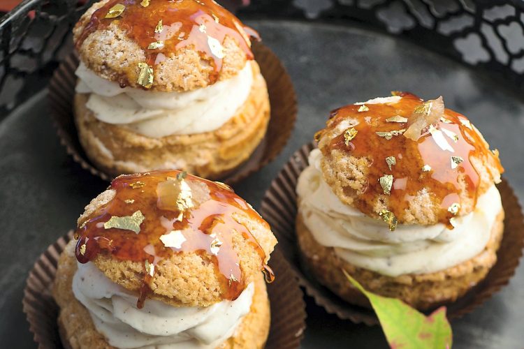 Choux caramel et crème à la châtaigne