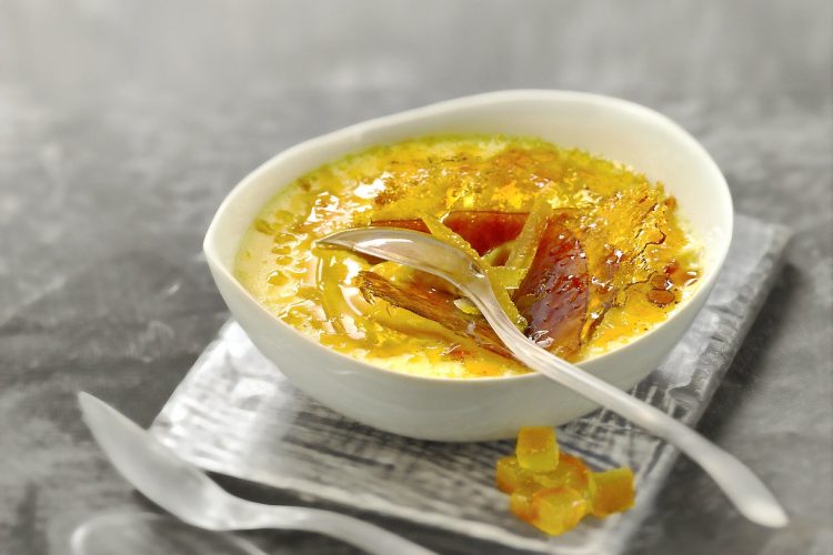 Crème brûlée au Grand Marnier et écorces d’orange