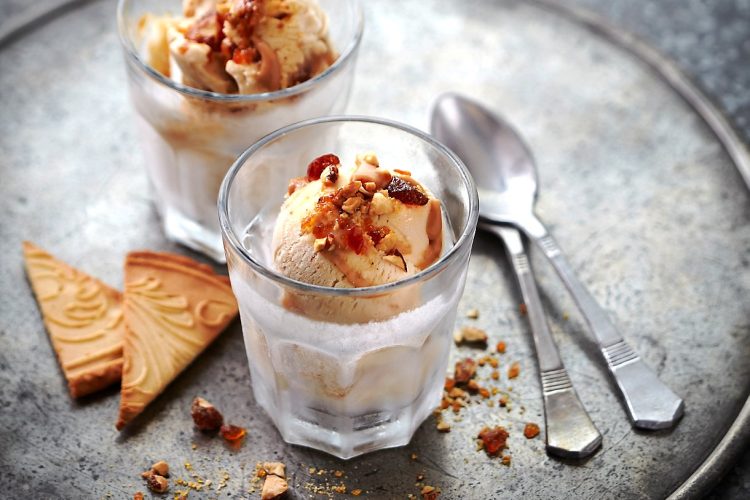 Crème glacée aux marrons, caramel au beurre salé