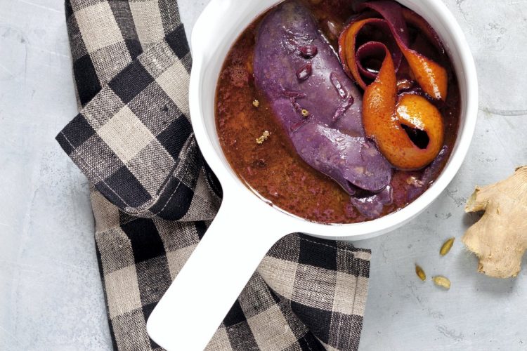 Foie gras au vin chaud, poêlée de légumes d’hiver