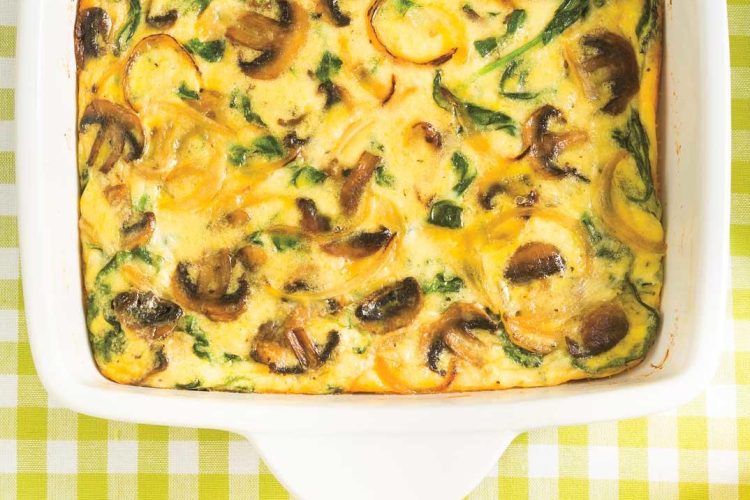 Frittata aux épinards et champignons