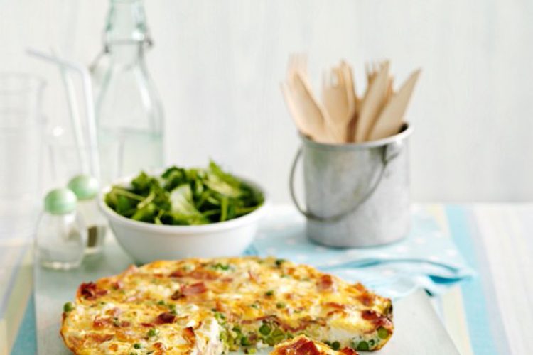 Frittata petits pois-jambon