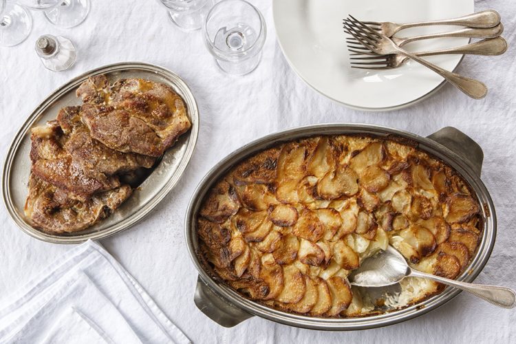 Gratin dauphinois et côtelettes de porc