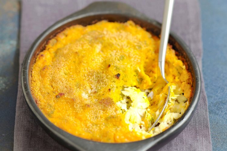 Gratin de cabillaud à la purée de carottes