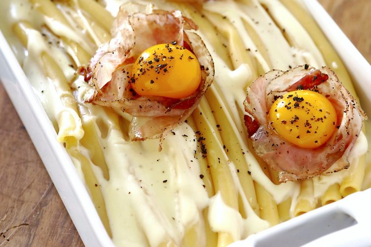 Gratin de pâtes, façon carbonara