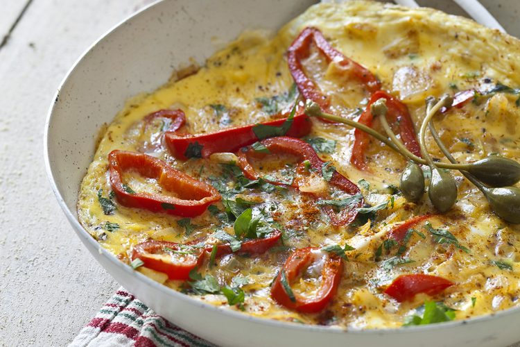 Piments doux en omelette