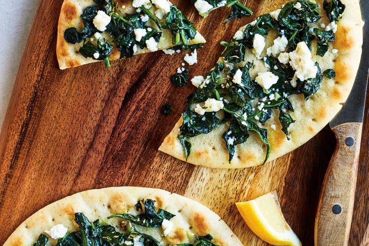 Pizza feta épinards