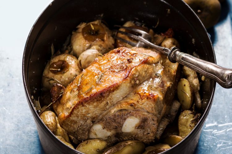 Poitrine de veau aux deux pommes