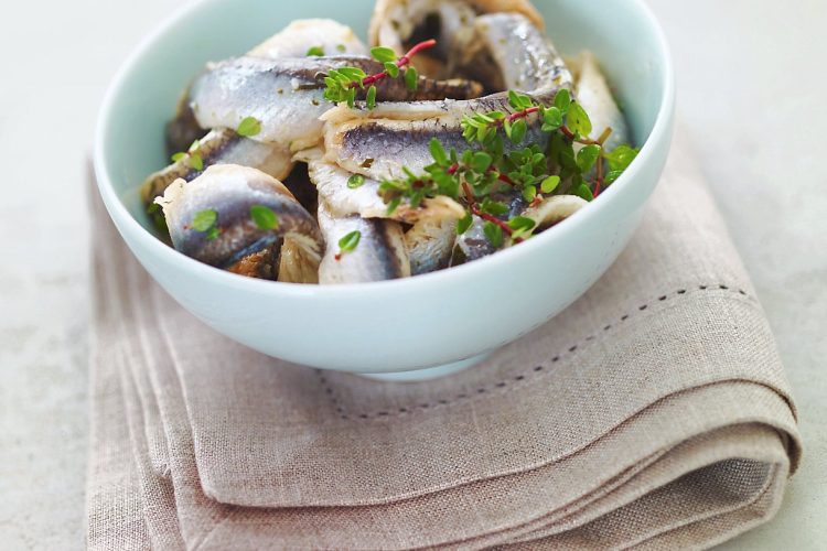 Salade d’anchois au thym citron