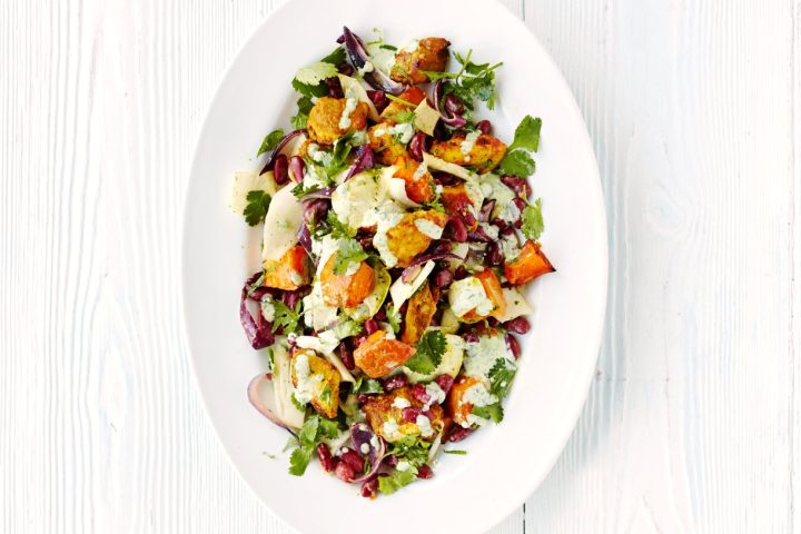 Salade de poulet et courge butternut à l’indienne