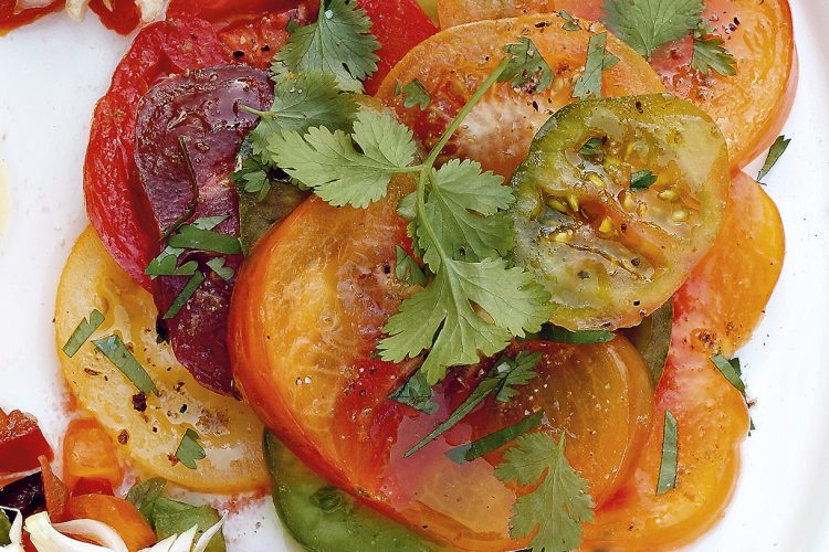 Salade de tomates au cumin et à la coriandre