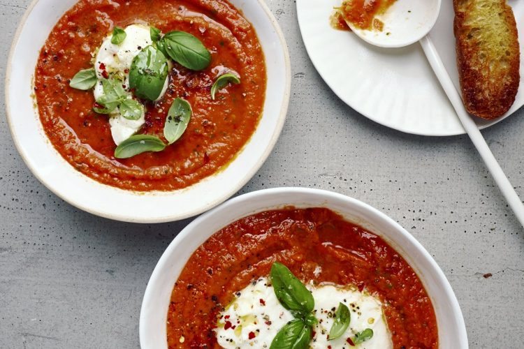 Soupe tiède caprese