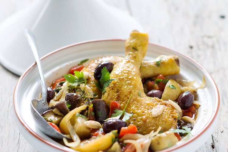 Tajine de poulet aux aubergines