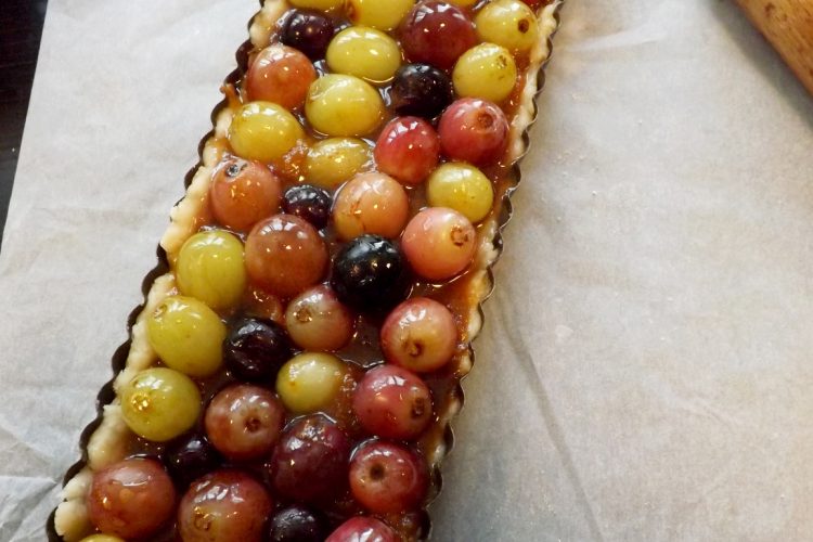 Tarte aux raisins caramélisés