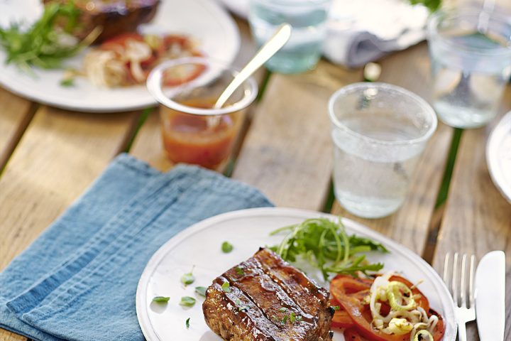 Travers de porc à la barbouille d’abricots