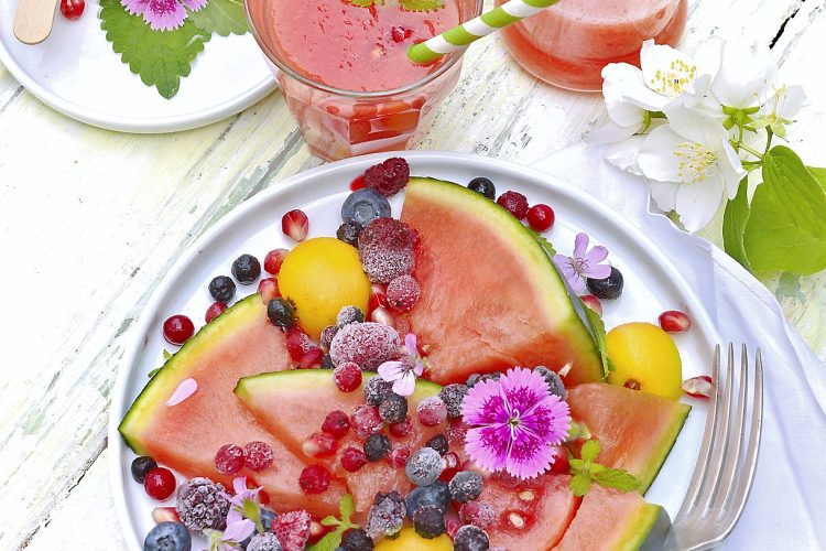 Trois recettes de pastèque aux fruits rouges