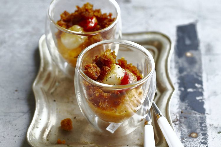 Verrine de patate douce aux Saint-Jacques