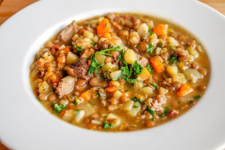 Recette de petit salé aux lentilles
