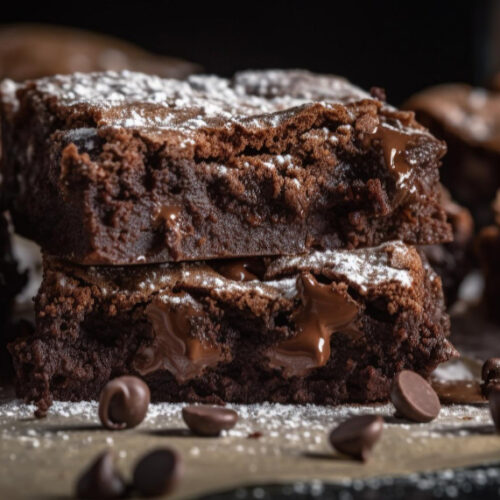 un brownie au chocolat fondant