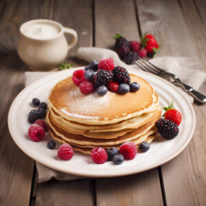 Pancakes avec fruits rouges