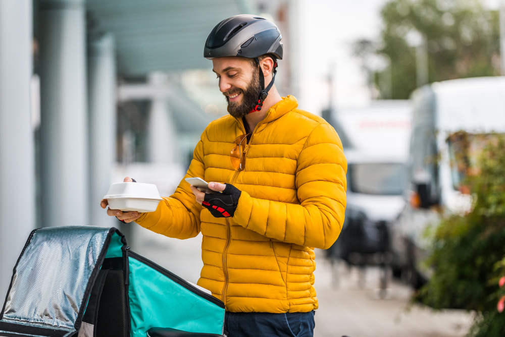 Livreur deliveroo scan une commande