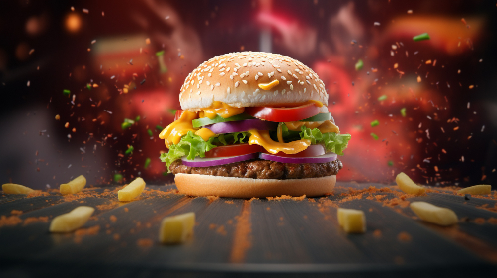 publicité mettant en avant un burger