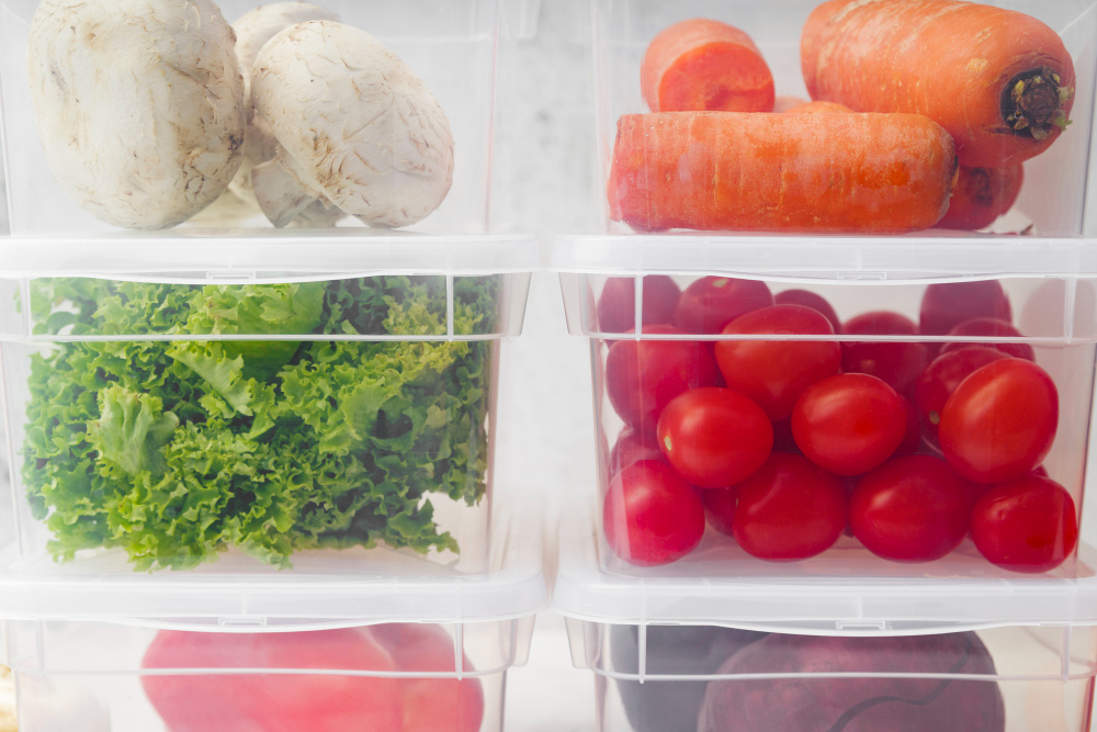 légumes dans un frigo