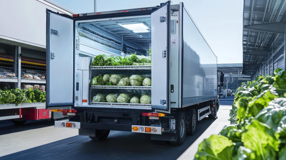 Camion frigorifique pour transporter des produits alimentaires