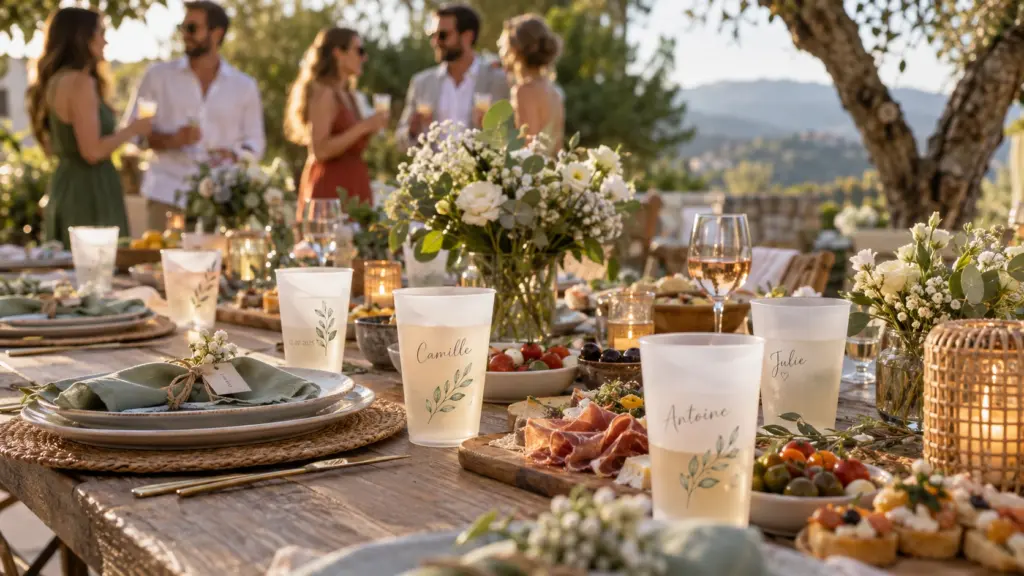 gobelet personnalisable lors d'un repas