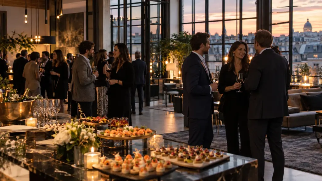 Une salle de réception pour une soirée d'entreprise à Paris
